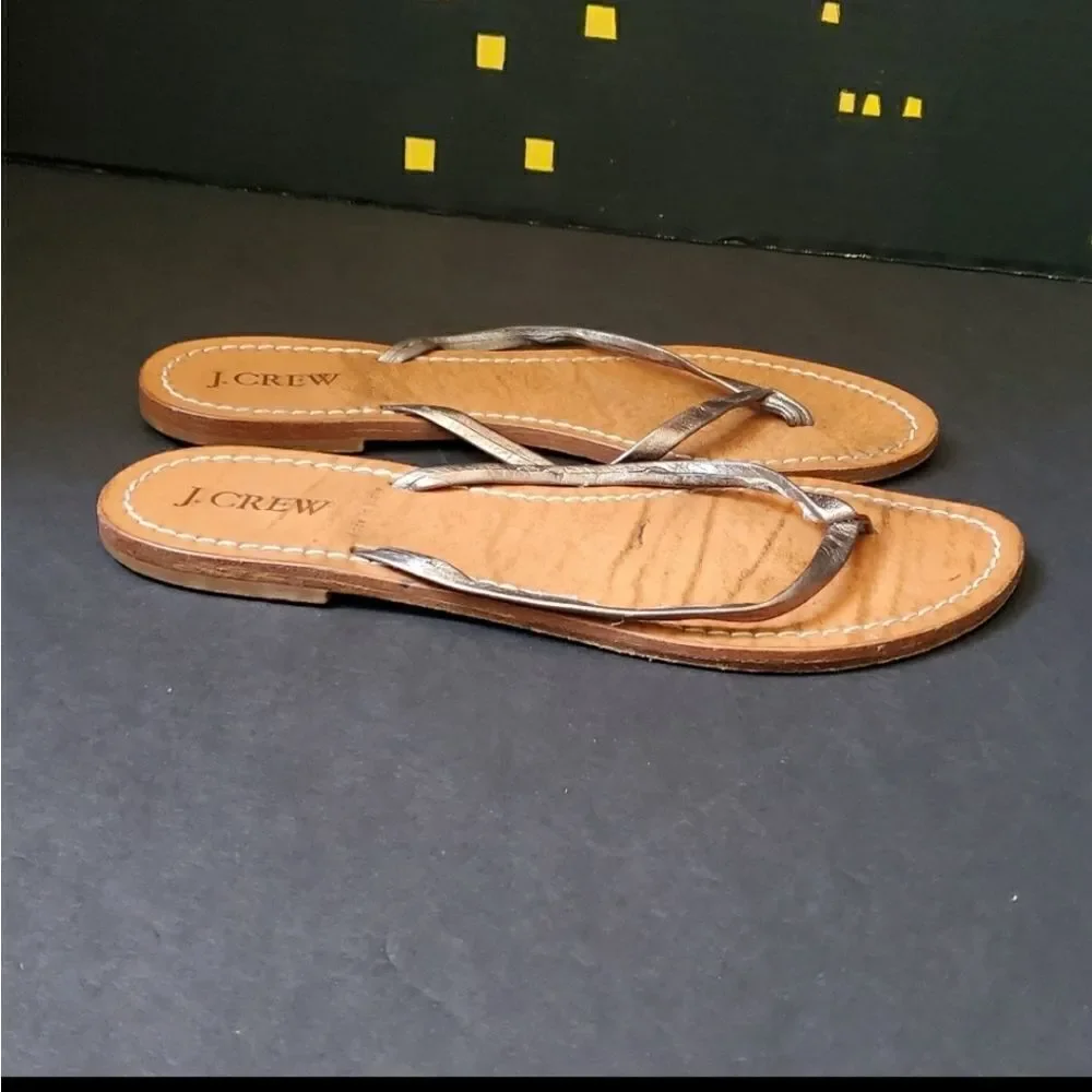 J.crew Leather Flip Flops